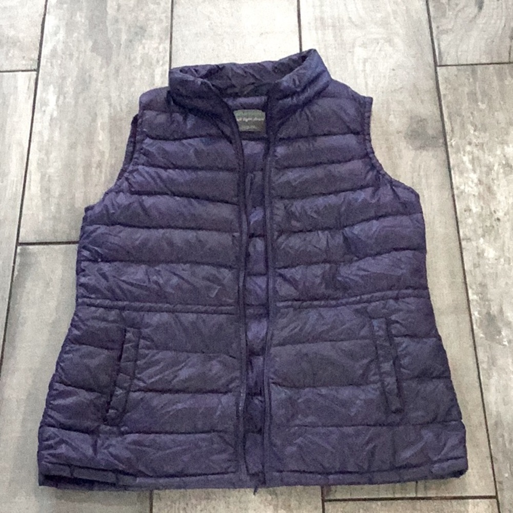 Benetton soft light down purple vest size 8 #cj